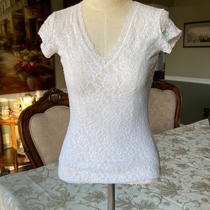 Womens WHBM lace shirt. Fitted and fully lined. Small.
